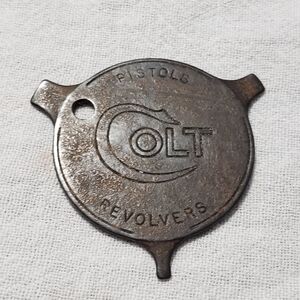 Advertisement Piece Colt Pistols Revolvers Metal Emblem Multi-Tool and Keychain